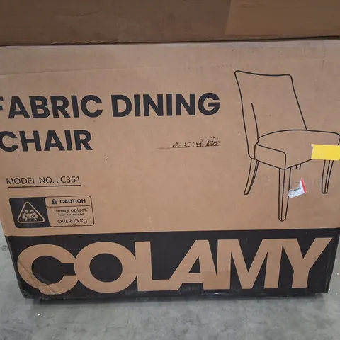 BOXED COLAMY FABRIC DINING CHAIR IN NATURAL 
