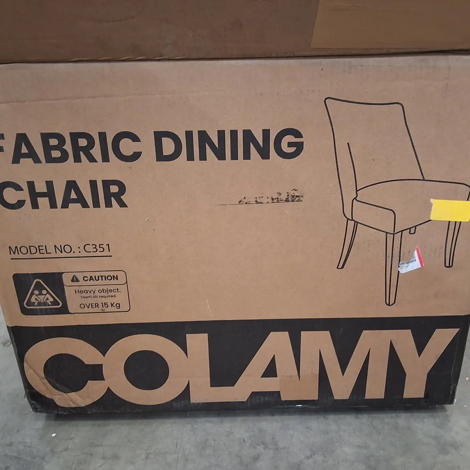 BOXED COLAMY FABRIC DINING CHAIR IN NATURAL 