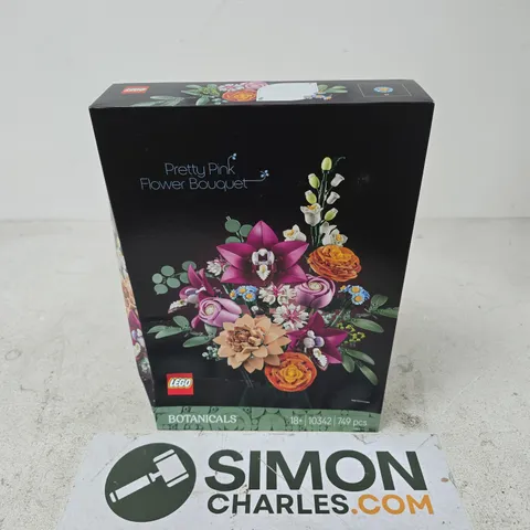 BOXED LEGO BOTANICALS PRETTY PINK FLOWER BOUQUET - 10342