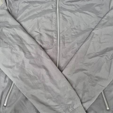 JACK & JONES ZIP-UP LONG SLEEVE JACKET IN GREY SIZE LARGE