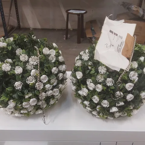 PAIR OF 28CM ARTIFICIAL PLANT FLOWER COLOUR:WHITE
