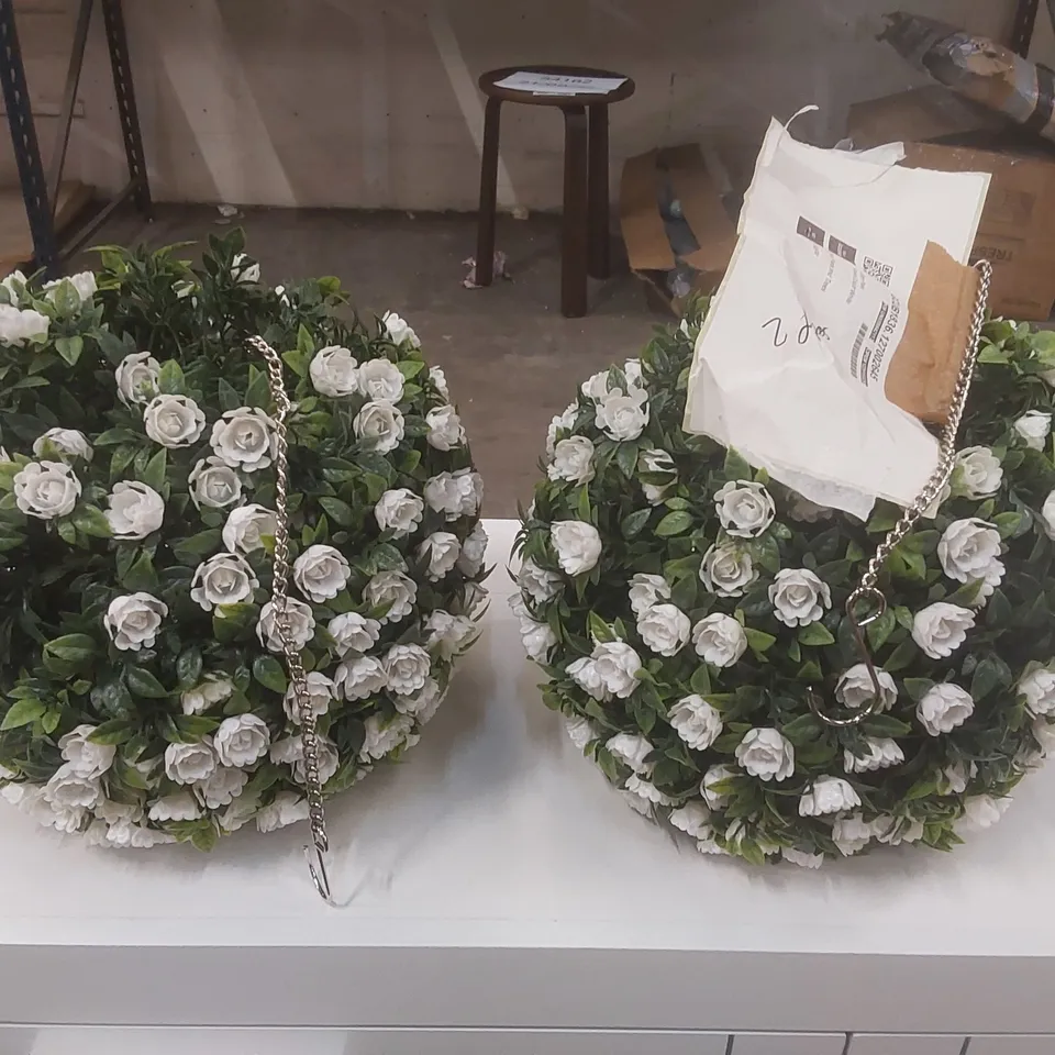 PAIR OF 28CM ARTIFICIAL PLANT FLOWER COLOUR:WHITE