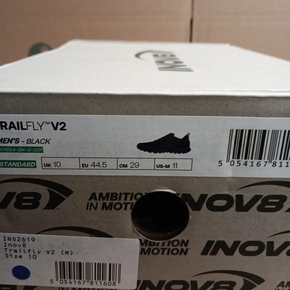 INOV-8 TRAILFLY V2 MEN'S RUNNING SHOES - BLACK, UK 10 (EU 44.5)