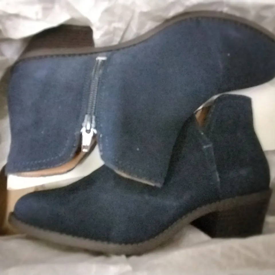3 VIONIC SHOE BOXES CONTAINING 2 × FELICITY LIV NAVY ANKLE BOOTS SIZE 4.5, VERA BURGUNDY ANKLE BOOTS SIZE 3