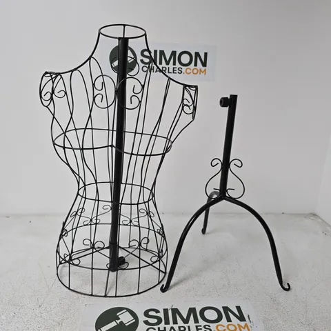 WIRE DRESS FORM MANNEQUIN ON STAND – DECORATIVE DISPLAY BUST