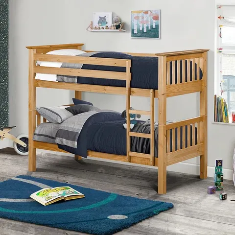 BOXED SCOGGINGS SINGLE 3' SOLID WOOD STANDARD BUNK BED (2 BOXES)