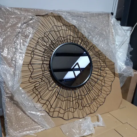 BRAND NEW BOXED K BY KELLY HOPPEN RIPPLE WAVED MIRROR - BLACK APPROX 100CM DIAM