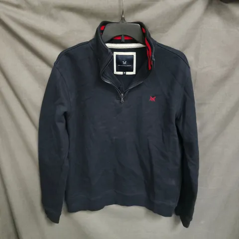 UK SIZE M CREW CLOTHING COMPANY NAVY HALF-ZIP JUMPER – MEN'S