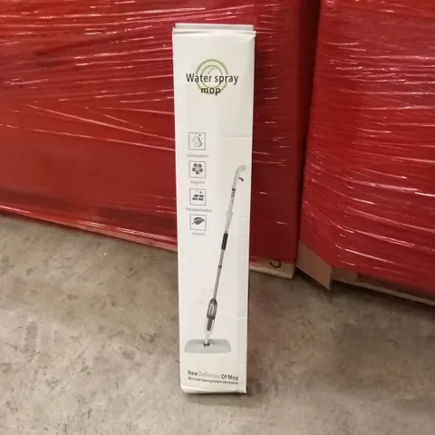 PALLET OF ASSORTED HOUSEHOLD GOODS AND PRODUCTS TO INCLUDE; A VERY LARGE QUANTITY OF WATER SPRAY MOPS AND A COUPLE ADDITIONAL HOUSEHOLD ITEMS