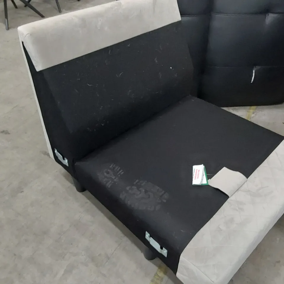 ARMLESS SECTION GREY PLUSH FABRIC 