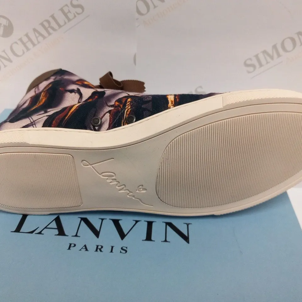 BOXED PAIR OF LANVIN BASKET HIGH TOP SNEAKERS SIZE 40