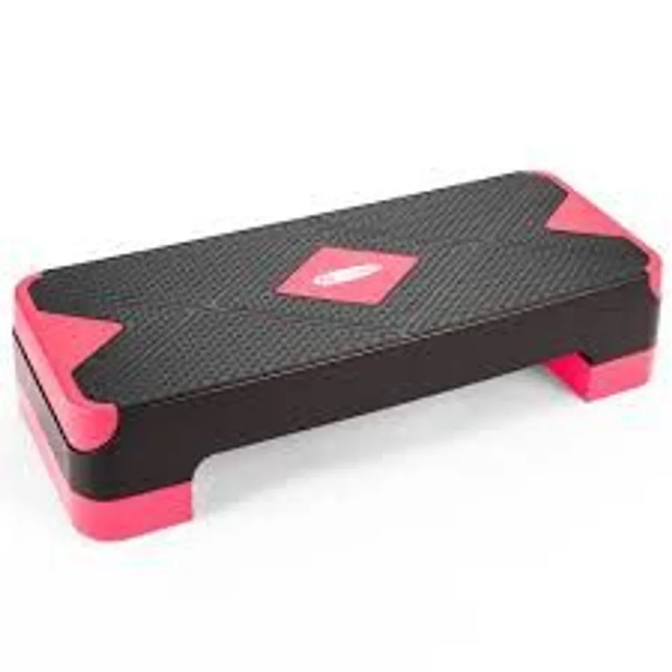 BOXED ACTIVEFOREVER 68CM ADJUSTABLE WORKOUT AEROBIC STEPPER WITH 2 ADJUSTABLE STEP LEVELS - PINK