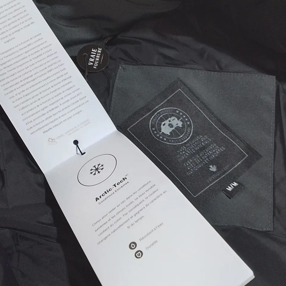 CANADA GOOSE FAUX FUR TRIMMED GREY COAT 