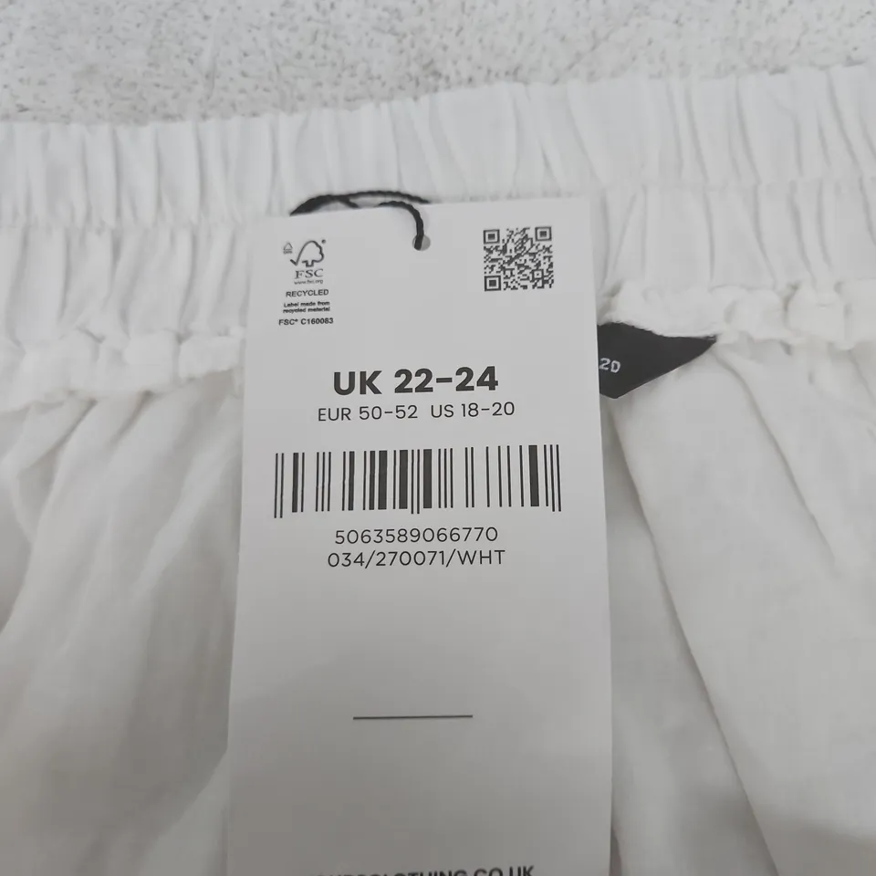 YOURS CLOTHING WHITE LACE TRIM SKIRT UK 22-24