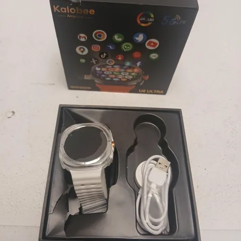 KALOBEE SMARTWATCH WITH WHITE BAND – US ULTRA (BOXED)