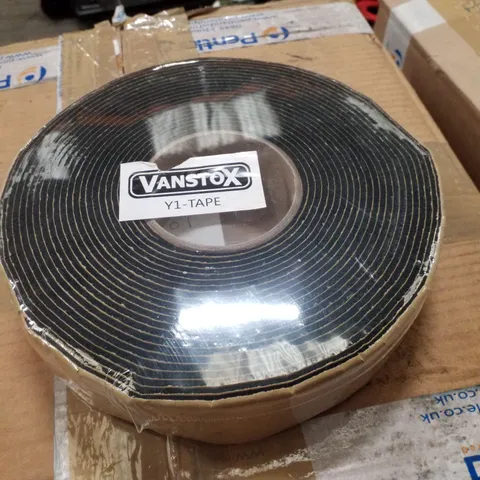 BOX CONTAINING APPROXIMATELY 30 ROLLS OF VANSTOX 50M INSULATION TAPE