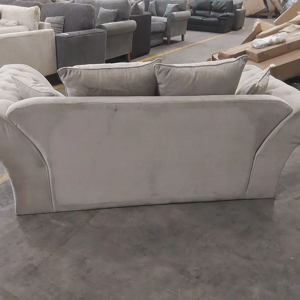 QUALITY DESIGNER WINDSOR 3 SEATER FABRIC UPHOLSTERED SCATTER BACK SOFA