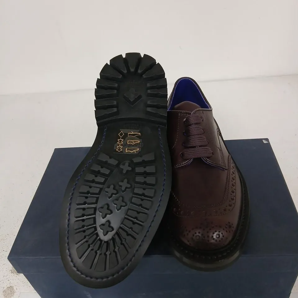BURBERRY X TRICKER'S AUBERGINE DERBY SHOES – RUBBER SOLE, UK 3