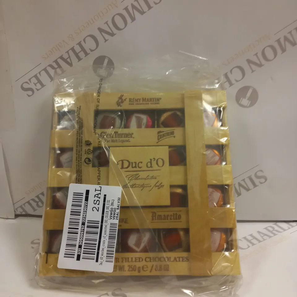 DUC D'O WOODEN CRATE OF FILLED CHOCOLATE 