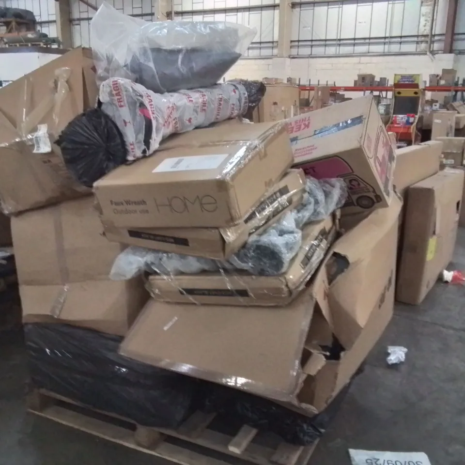 PALLET OF ASSORTED FURNITURE PARTS AND CONSUMERS PRODUCTS 
