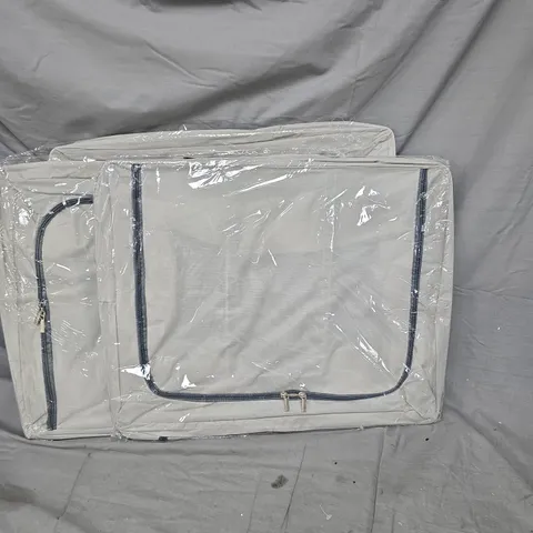 3 X GREY FABRIC STORAGE BAG WITH ZIP COMPARTMENTS