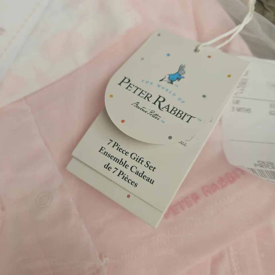 PETER RABBIT BABY GIFT SET – 7 PIECE PINK CLOTHING - 3MONTHS