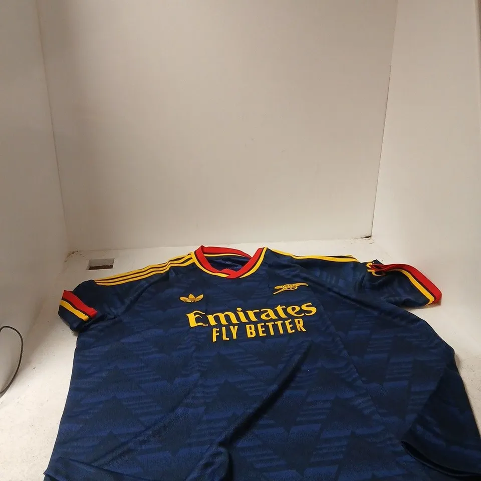 ADIDAS ARSENAL FOOTBALL SHIRT – BLUE WITH EMIRATES FLY BETTER SPONSOR, UK 3XL