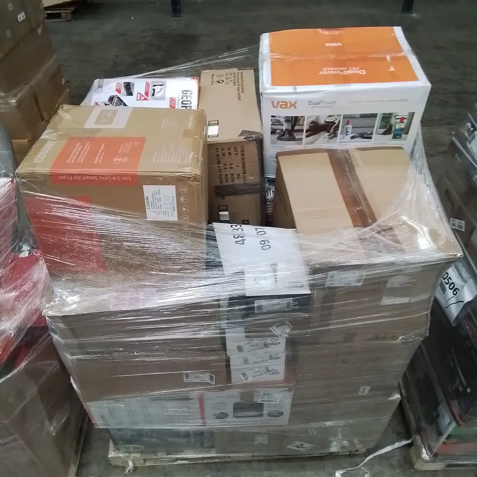 PALLET OF APPROXIMATELY 35 UNPROCESSED RAW RETURN HOUSEHOLD AND ELECTRICAL GOODS TO INCLUDE;