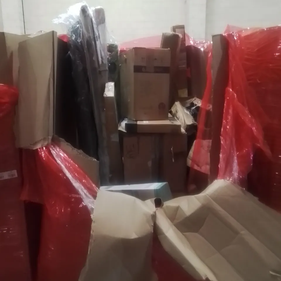 PALLET CONTAINING ASSORTED ITEMS TO INCLUDE: SHREDDER, JUICER, SAFETY GATE AND CLOCK ETC...