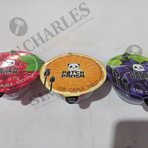 BOX OF APPROXIMATELY 60 PATCH PANDA US CABLES IN VARIOUS COLOURS
