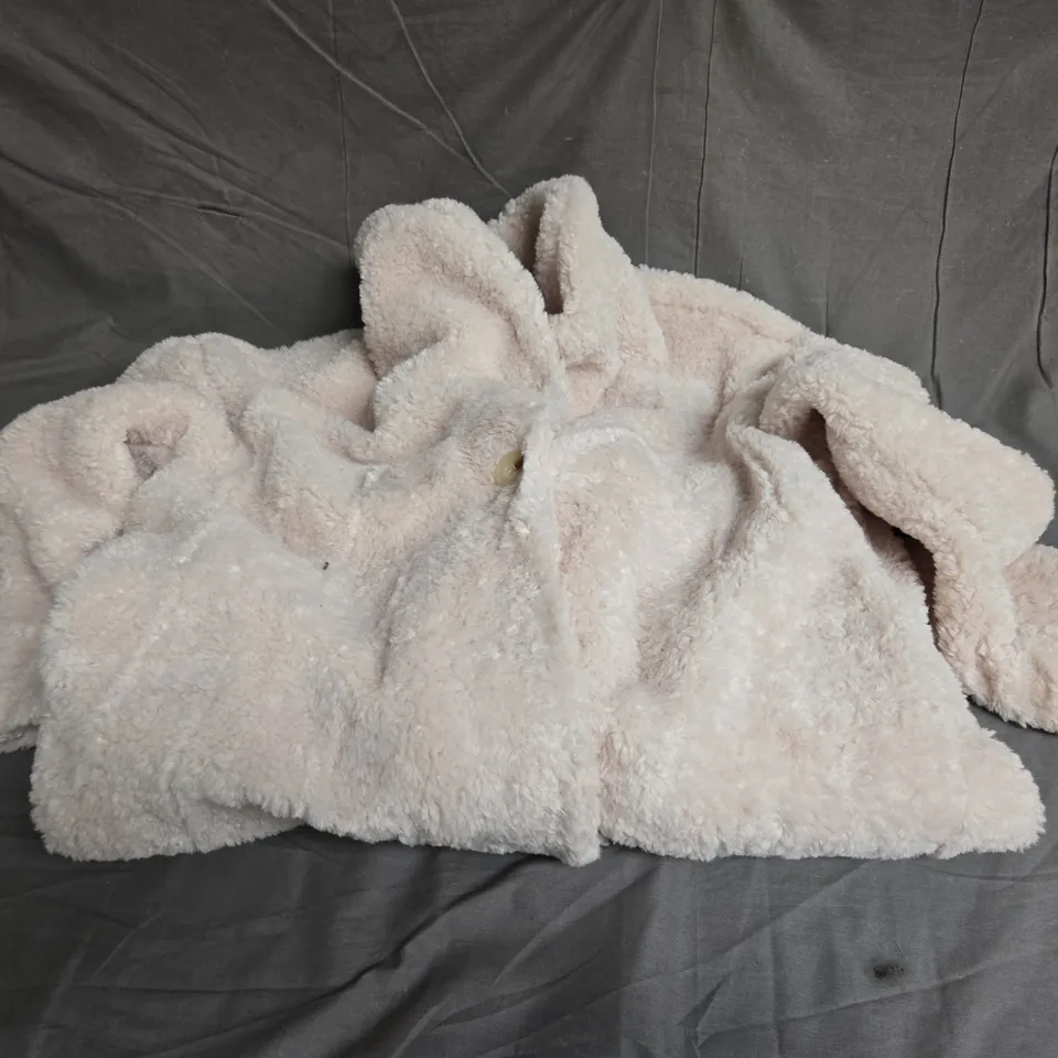 CIDER LARGE FUR CREAM COAT 