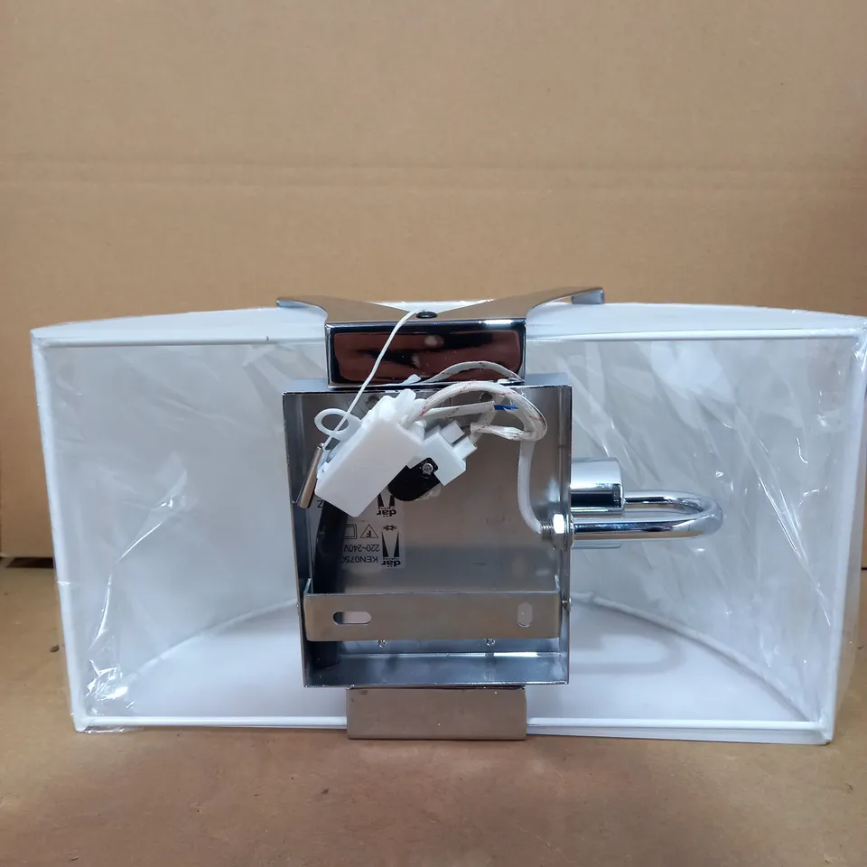 WALL LIGHT POLISHED CHROME WHITE COTTON SHADE