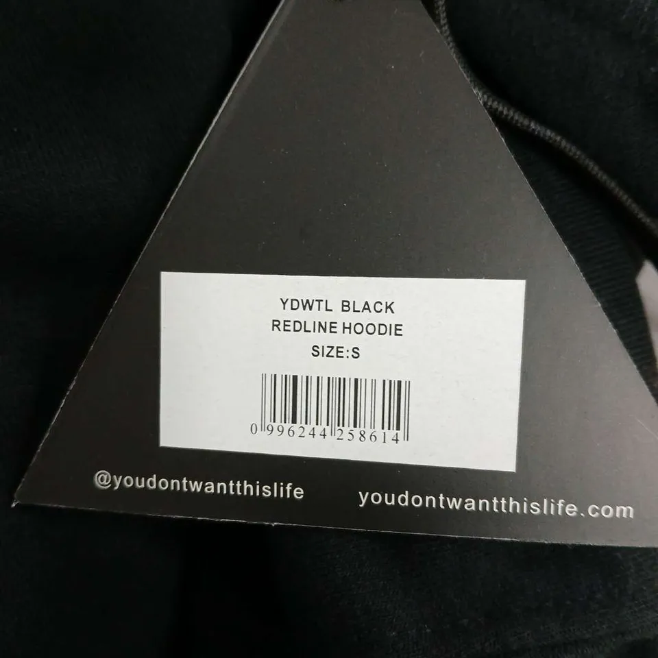YOU DON'T WANT THIS LIFE REDLINE HOODIE – BLACK, SIZE S
