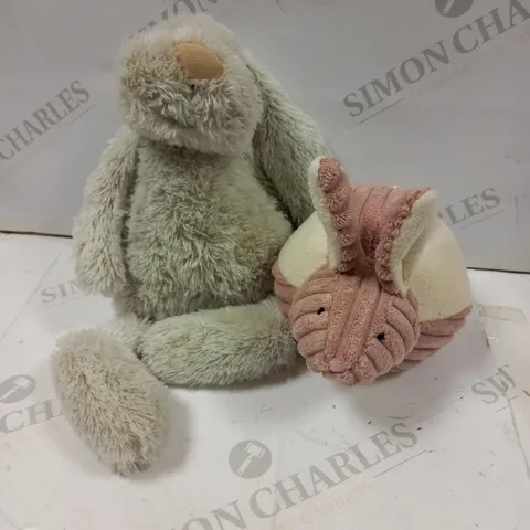 2 ASSORTED JELLY CAT SOFT TOYS TO INCLUDE; CORDY ROY BABY BUNNY ACTIVITY TOY AND BUNNY