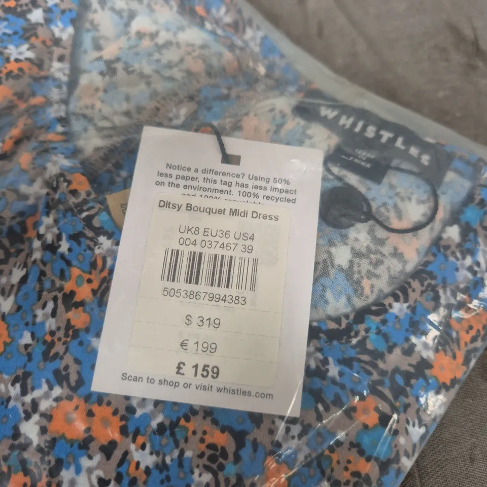 WHISTLES DITSY BOUQUET MIDI DRESS – UK 8 (EU 36, US 4)