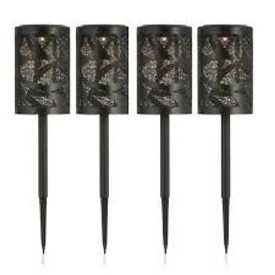 OUTLET GARDEN REFLECTIONS 4 X FRETWORK WARM WHITE SOLAR LIGHTS