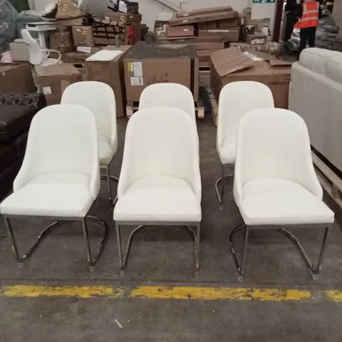 SET OF 6 RIVA DINING CHAIRS, PREMIUM FAUX LEATHER