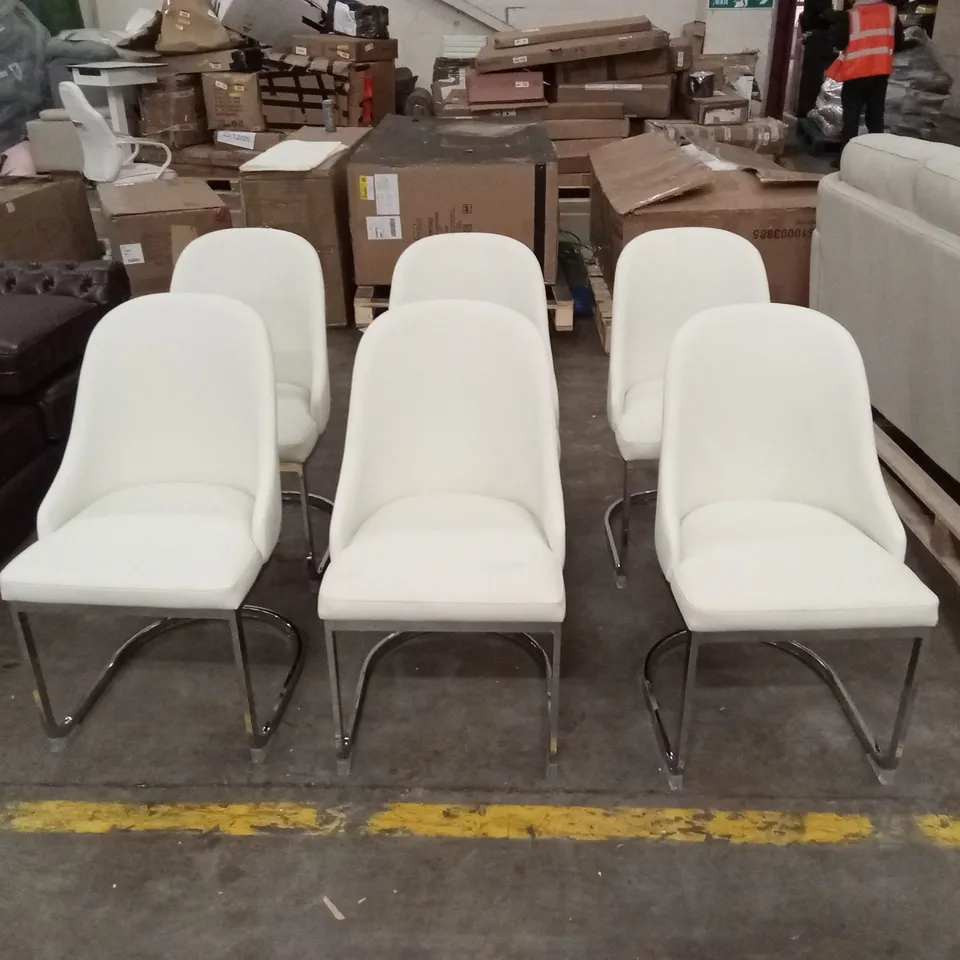 SET OF 6 RIVA DINING CHAIRS, PREMIUM FAUX LEATHER