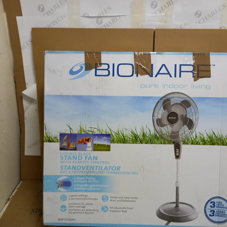 BIONAIRE DOUBLE BLADE STAND FAN 
