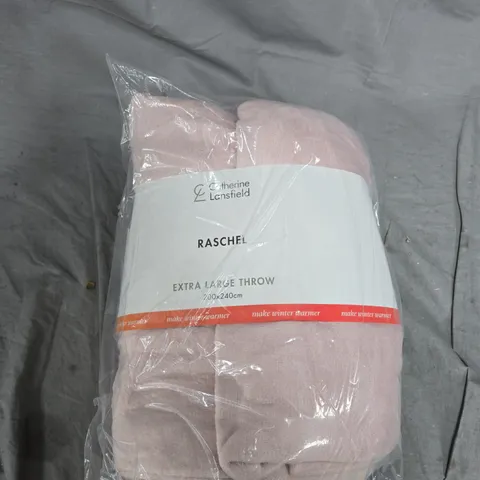 CATHERINE LANSFIELD RASCHEL THROW – EXTRA LARGE, PINK, 90X240 CM