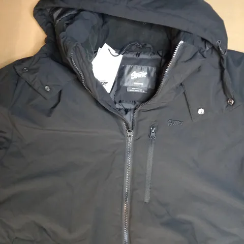 STWD PULL AND BEAR COAT IN BLACK EU SIZE M