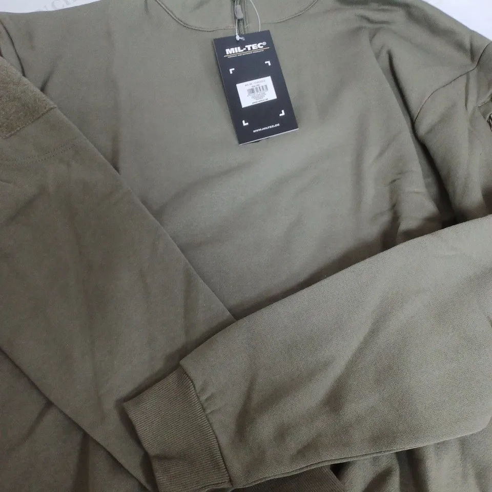 MIL-TEC KHAKI GREEN QUARTER ZIP - XXL