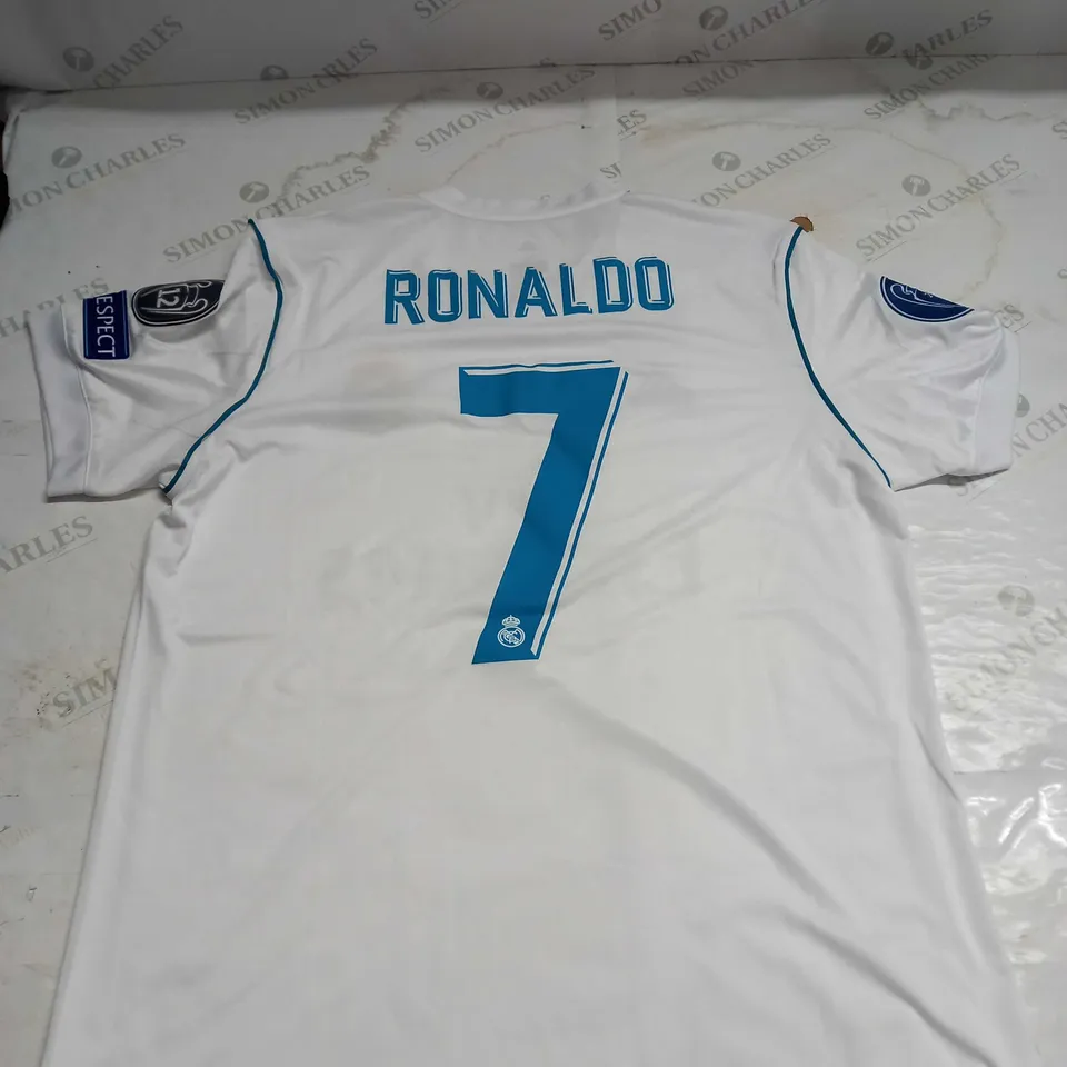 MENS REAL MADRD 2018 CHAMPIONS LEAGUE FINAL HOME SHIRT - RONALDO PRINT - SIZE XL