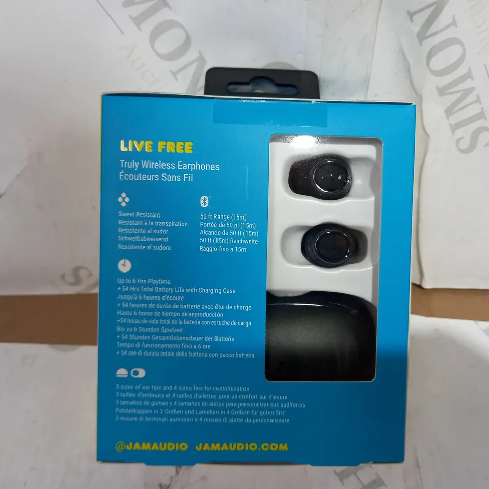 BRAND NEW BOXED JAM LIVE FREE TRULY WIRELESS EARPHONES IN BLACK