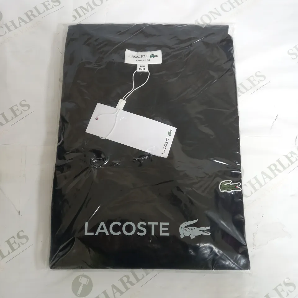 SEALED LACOSTE CLASSIC FIT BLACK T-SHIRT - US XL
