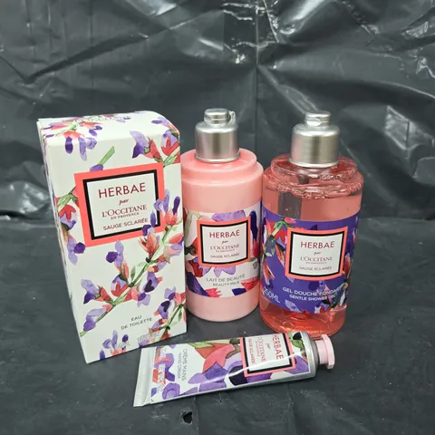 L'OCCITANE HERBAE CLARY SAGE 4 PIECE GIFT OF FRAGRANCE COLLECTION