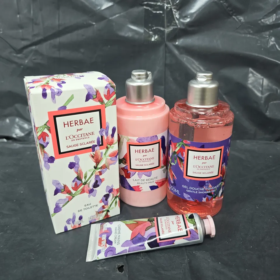 L'OCCITANE HERBAE CLARY SAGE 4 PIECE GIFT OF FRAGRANCE COLLECTION