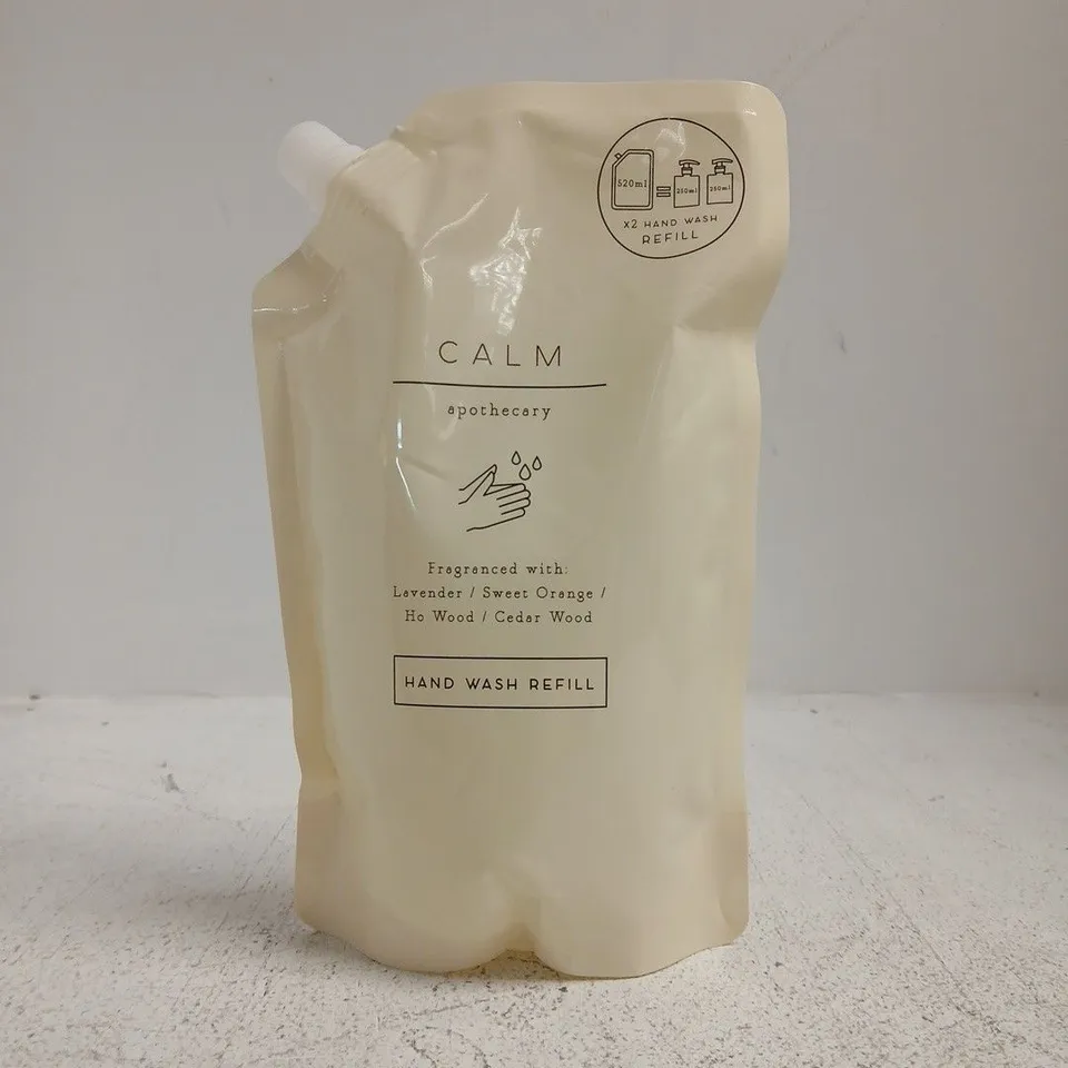 SET OF APPROXIMATELY 12 CALM APOTHECARY HAND WASH REFILL (520ML)