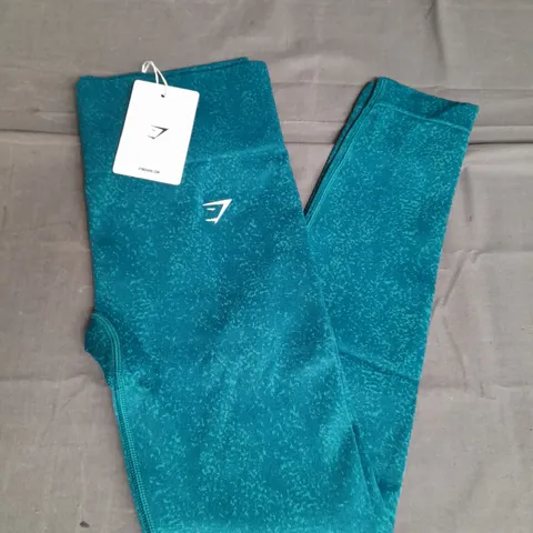 GYMSHARK ADAPT FLECK SEAMLESS LEGGINGS IN TEAL SIZE M