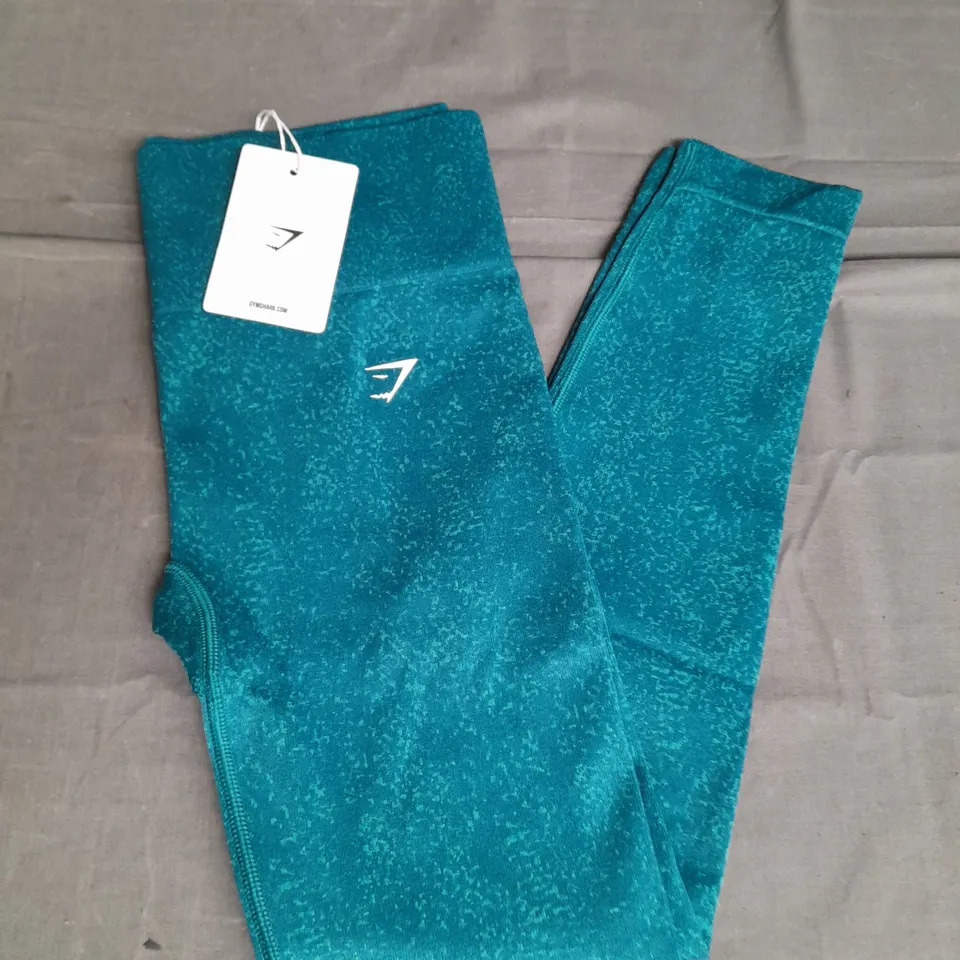 GYMSHARK ADAPT FLECK SEAMLESS LEGGINGS IN TEAL SIZE M